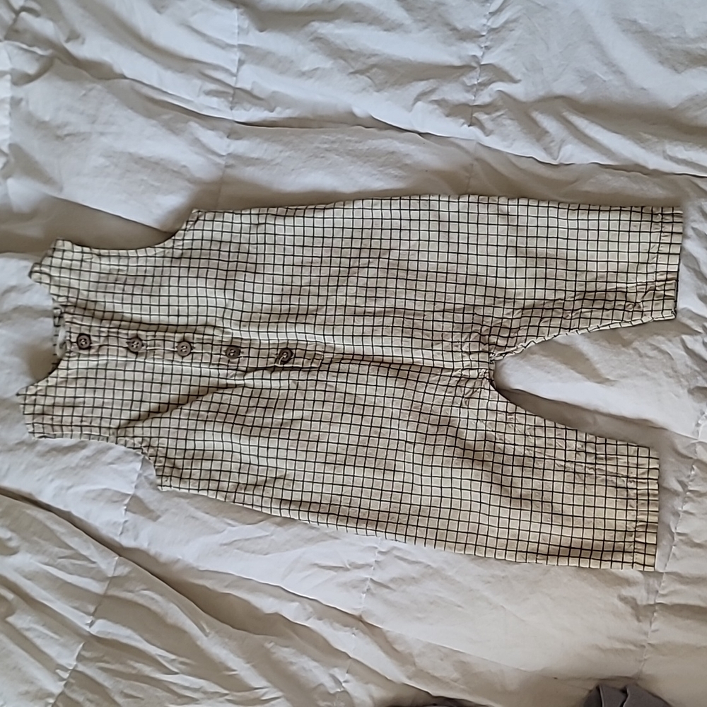 Rylee + Cru Cream and Black Checkered Kids One Piece